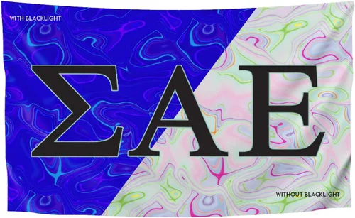 Miniatura 25 de Greek Club Sorority & Fraternity - Bandera de luz negra, 3 pies x 5 pies, licencia oficial, tapiz, exhibición, poliéster, pancarta de letras, CHI