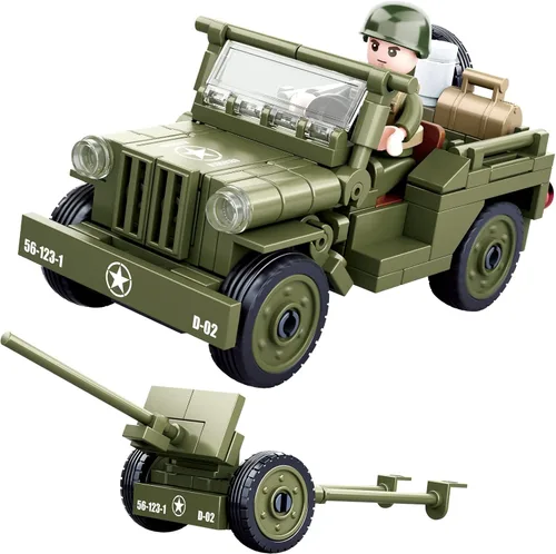 Miniatura 5 de Juego de ladrillos para vehículos militares de la Segunda Guerra Mundial de la Segunda Guerra Mundial, juego de ladrillos para vehículos militares