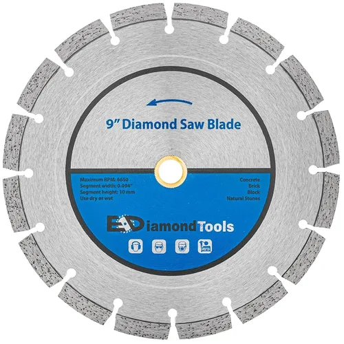 Miniatura 26 de Hoja de sierra de diamante segmentada de 4 "para hormigón, ladrillo, bloque y mampostería, altura de segmento de 0.394 in, eje de 7/8"-5/8
