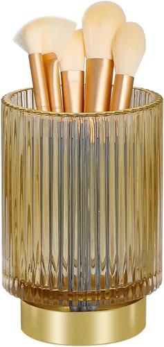 Organizador de Brochas de Maquillaje Vintage, Soporte de Vidrio para Brochas de Tocador, Soporte para Brochas de Cosméticos de Tocador, Portavasos