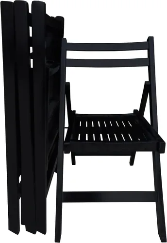 Miniatura 8 de CIATRE Eleva tus reuniones al aire libre con sillas plegables de madera de listones - Juego de 4 (negro)