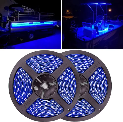 Seaponer - Tira de luces LED marinas, tira de luces para pontón de barco Jon Bass, velero, kayak, luces LED marinas para luz de cubierta de barco,