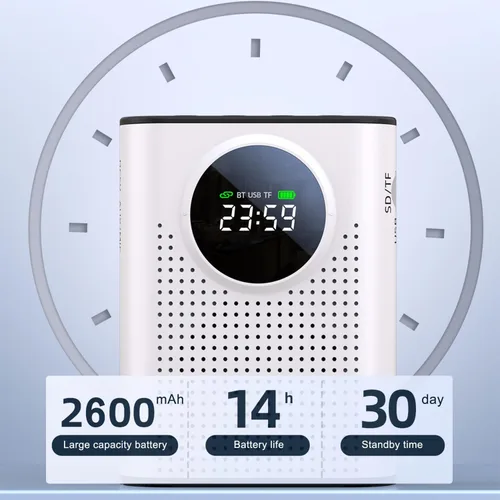 Miniatura 6 de Amplificador de voz Bluetooth para profesores W micrófono magnético de solapa inalámbrico, mini megáfono de 15 W para aula, sistema PA de altavoces
