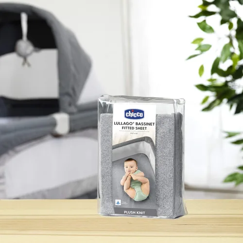 Miniatura 4 de Chicco LullaGo - Sábana para moisés, rayas suaves, color gris