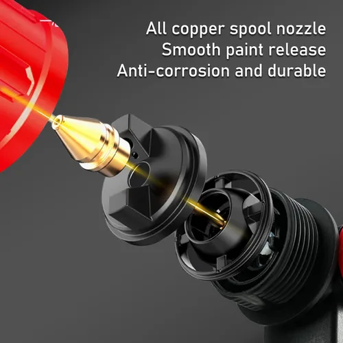 Miniatura 3 de Pulverizador de pintura HVLP de 1000 W, pistola de pintura eléctrica con 6 boquillas de cobre y 3 patrones de pulverización, contenedor de alta