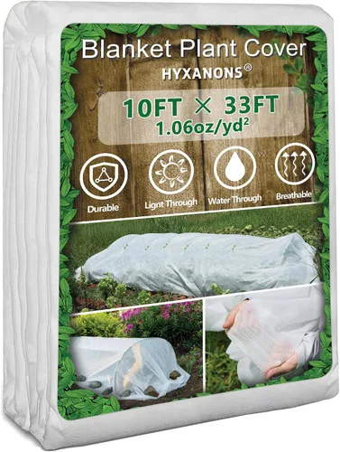Cubiertas para Plantas de 10 x 33 Pies Protección contra Congelación, 1.06 oz/yd² Tela de Cobertura de Hileras Flotante Grande y Gruesa para