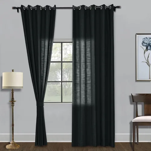 Miniatura 12 de Fcosie Cortinas de lino de 50 pulgadas de ancho x 63 pulgadas de largo, paneles de cortina filtrantes de luz, paneles de cortina con ojales