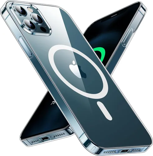 Miniatura 12 de Funda magnética para iPhone 12/iPhone 12 Pro, probada en caídas de grado militar, compatible con MagSafe, a prueba de golpes, translúcida, parte