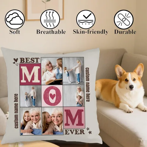 Miniatura 4 de Personalized One Picture Pillow Cover with Custom Text Allowing You to Create a Memorable Cushion Design That fits Your Sofa or Bedroom While