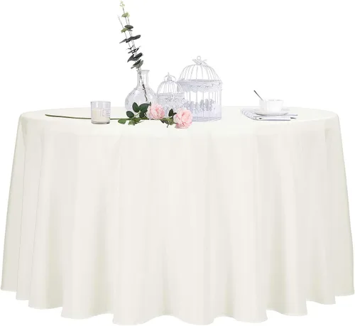 Miniatura 28 de Ascoza Paquete de 2 manteles rectangulares blancos de 60 x 84 pulgadas, tela de poliéster de 4 pies, para bodas, banquetes, restaurantes y fiestas