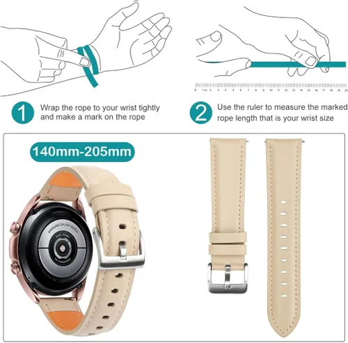 Miniatura 3 de Correas de cuero genuino compatibles con Galaxy Watch 3 de 1.61 pulgadas/1.77 pulgadas, correa de liberación rápida para Galaxy Watch 1.654 in/Watch