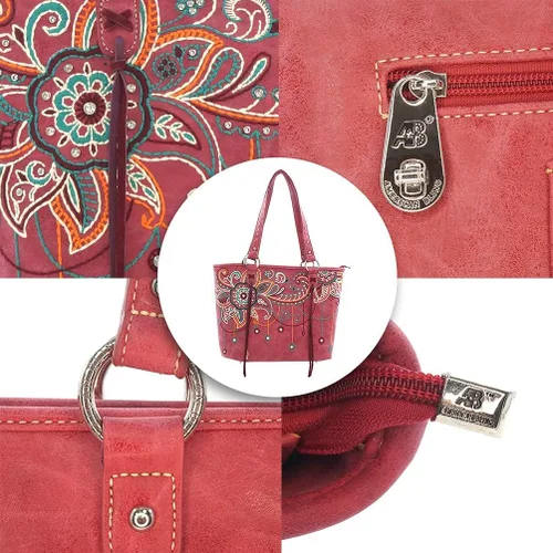 Miniatura 4 de Montana West Bolso de mano de cuero estilo occidental para mujer