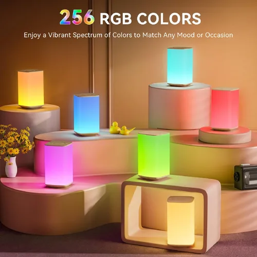 Miniatura 3 de Auxmir Luz Nocturna para Guardería para Niños, Lámpara Nocturna Regulable por Toque con 256 Cambios de Color RGB para Bebé Adulto, Lactancia, Ayuda