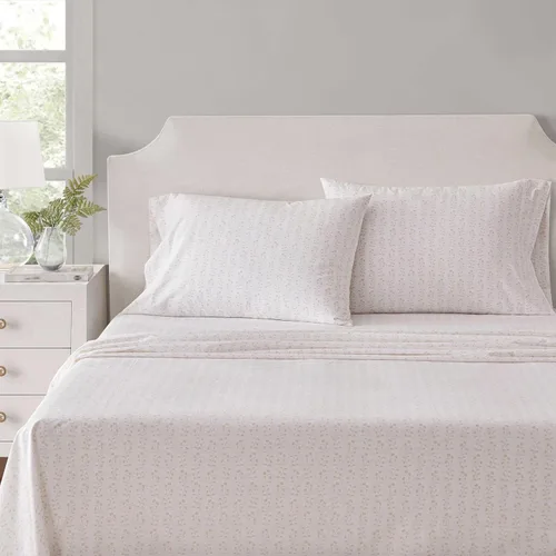 Miniatura 32 de Martha Stewart - Juego de sábanas tamaño King, sábanas frescas y elegantes con un tacto ligero y naturalmente suave de algodón percal - Juego