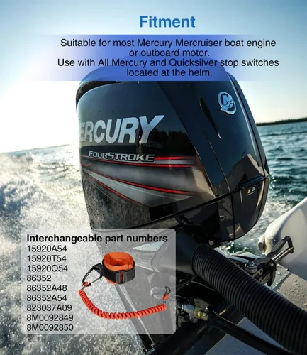 Miniatura 4 de 8M0092850 - Cordón para interruptor de muerte de barco, interruptor de parada de emergencia para motor de barco, cordón de seguridad para Mercury
