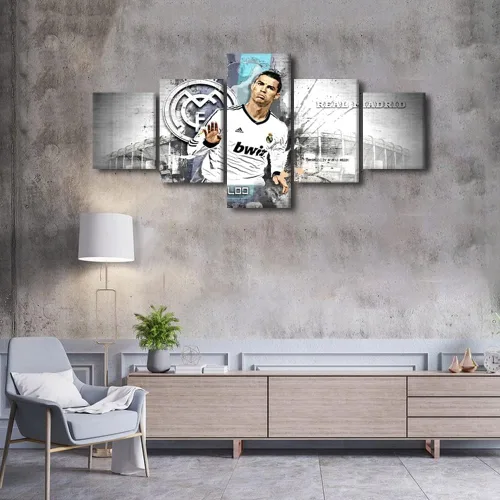 Miniatura 4 de TUMOVO Lienzo decorativo para pared, cuadro de Cristiano Ronaldo, cuadros de club de fútbol, impresiones en lienzo, póster de arte de pared, arte