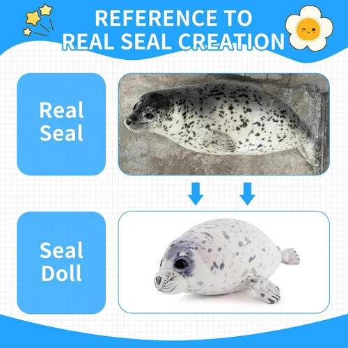 Miniatura 2 de Sew Butiful Juguete de Peluche de Foca, Lindos peluches, Almohada de Peluche de Foca de 20", Regalo para Niñas y Niños para Cumpleaños y Navidad