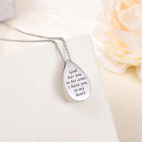 Miniatura 4 de Joyería de cremación de plata de ley 925 para cenizas, urna de lágrima, joyería para cenizas, recuerdo de cenizas, collar con colgante para cenizas