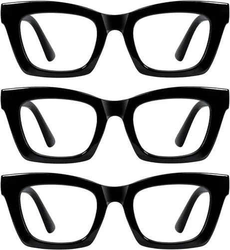 Miniatura 18 de Hubeye Oprah Style - Lentes de lectura para mujeres y hombres, bloqueo de luz azul, para computadora con bisagra de resorte Negro