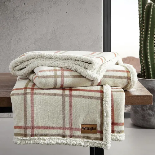 Miniatura 4 de Wrangler - Manta, ropa de cama de felpa suave, decoración occidental para la cama o el sofá (Colt naranja brillante, 50 x 60 pulgadas)
