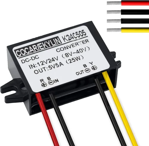 Regulador convertidor reductor reductor de corriente continua de 12 V, 24 V a 5 V, adaptador de corriente de 5 A, 25 W, reductor para electrónica de