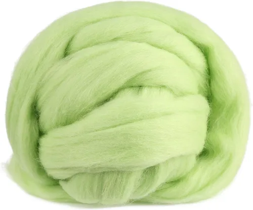 Miniatura 37 de 3.53 oz lana Roving, suministros de fieltro de lana, lana pura, hilo grueso, hilado de lana giratoria para fieltro de aguja, fieltro húmedo, Blanco