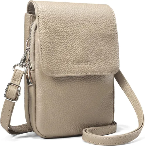Miniatura 16 de befen Bolsos cruzados pequeños de cuero genuino para mujer, bolsa cruzada para teléfono celular con ranuras para tarjetas de bloqueo RFID