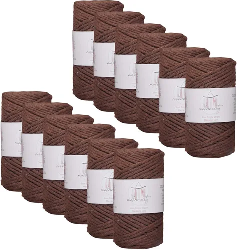 Miniatura 87 de Makromecity, Cordón de algodón para macramé de 1/8 pulgadas x 100 yardas (300 pies) Hilo de algodón verde crepé de 3 mm de un solo hilo para arte