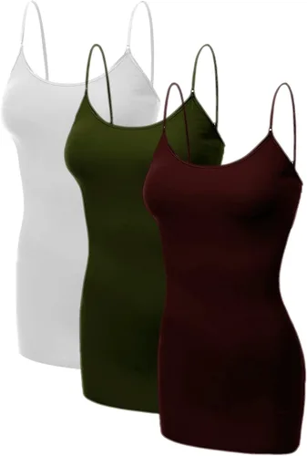 Miniatura 363 de Emmalise Camisola larga casual básica para mujer, con tirantes ajustables, top en capas