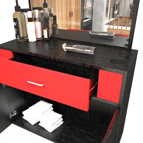 Miniatura 5 de Artist hand Estación de salón de montaje en pared Estación de peluquería Estación de peluquería con espejo de tocador Peluquería Belleza Spa Equipo