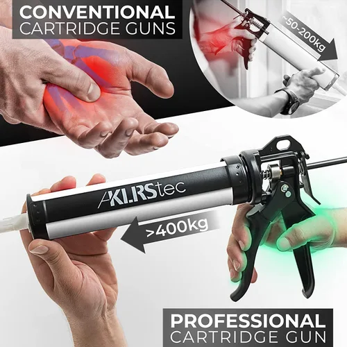 Miniatura 4 de KLRStec Pistola de calafateo profesional [relación de empuje 25:1] Pistola de calafateo resistente para todos los cartuchos estándar de 10 onzas
