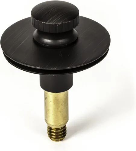 Miniatura 2 de PF WaterWorks PF0969-ORB - Conjunto de desagüe de bañera (drenaje grueso 11.5 TPI + tapón + placa frontal de dos (2) agujeros, atrapa pelo/colador