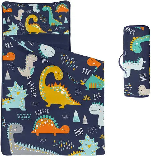 Miniatura 23 de Tapete para siesta espacial – Saco de dormir de galaxia espacial con almohada extraíble – Juego de ropa de cama para guardería y fiestas de pijamas
