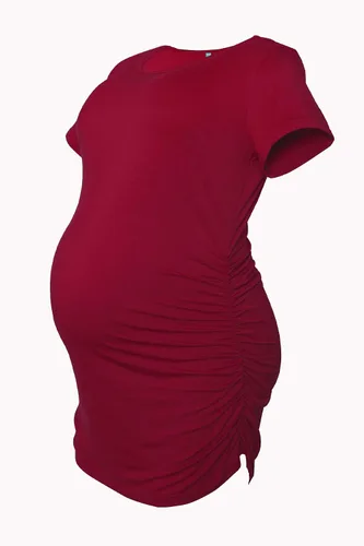 Miniatura 69 de Smallshow - Camiseta de maternidad para mujer, diseño de lados fruncidos, tipo túnica, prendas para el embarazo