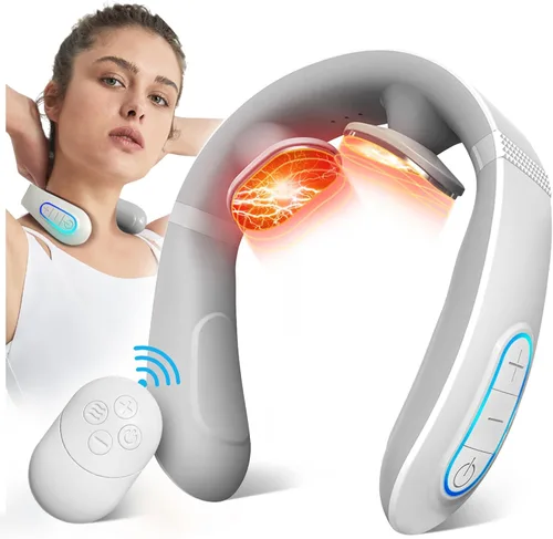 Masajeador de cuello para aliviar el dolor con calor, portátil, pulso eléctrico, tejido profundo, punto de activación, masajeador cervical para
