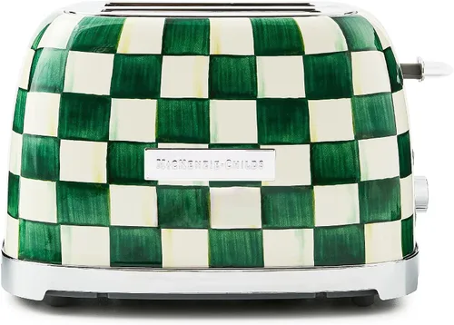Miniatura 8 de MACKENZIE-CHILDS Tostadora de 2 Rebanadas, Tostadora Decorativa para Cocina, Azul y Blanco de Royal Check