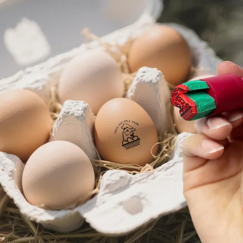 Sello de huevo personalizado para huevos frescos, etiquetas de huevo de granja, sello de logotipo de granja, de larga duración, regalo de marca de