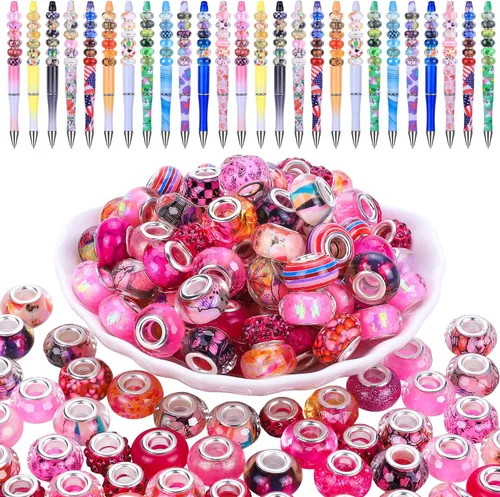 Miniatura 14 de Espaciador de agujeros grandes europeos con cuentas de hadas con diamantes de imitación para manualidades, pulseras y bisutería