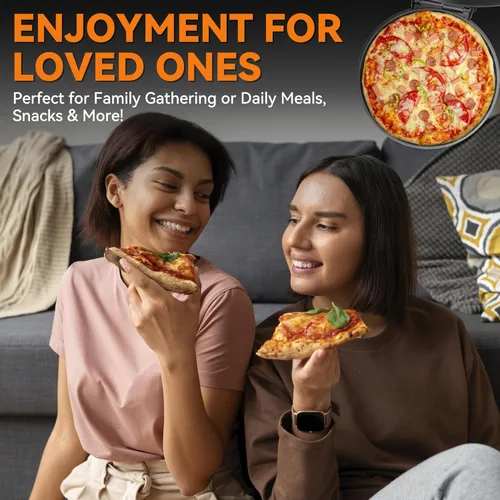 Miniatura 2 de Baker’s Friend Horno para Pizza Eléctrico con Control de Temperatura, Fabricante de Quesadillas para Interior, Horno Eléctrico para Pizza de 12