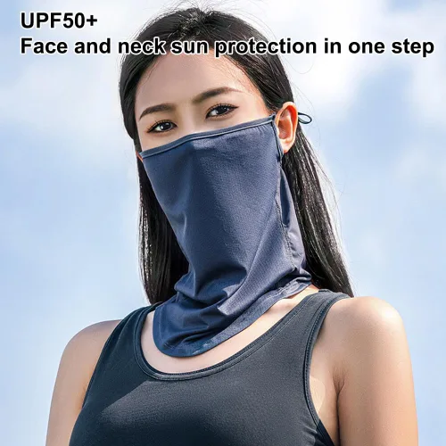 Miniatura 2 de Funda protectora solar para la cara, protección UV, bufanda para la cara, para mujeres y hombres, con cintas elásticas para las orejas, protector