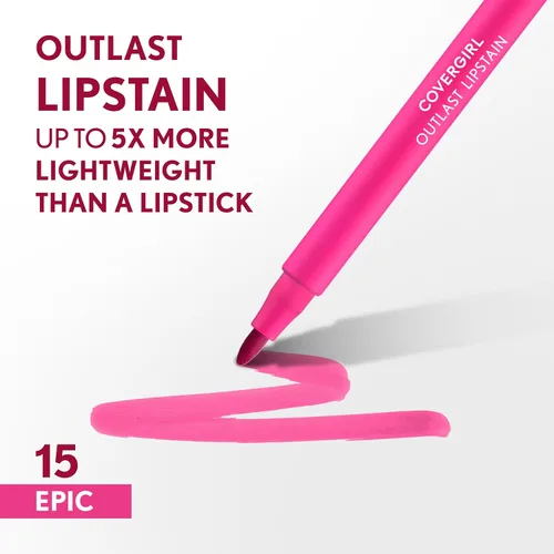 Miniatura 2 de Covergirl Outlast, 05 All-Star, Lipstain, aplicación suave, punta precisa similar a un bolígrafo, a prueba de transferencia, acabado teñido