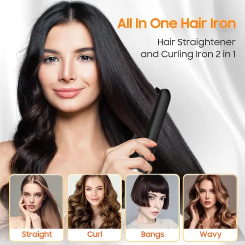 Miniatura 6 de Cordless Hair Straightener, Portable Flat Iron for Travel, 2 in 1 Hair Styling Tools for straightening and Curling, Lightweight on-The-go, 4500 mAh