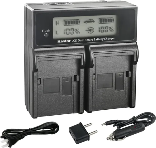 Kastar Cargador rápido dual LCD AC compatible con batería JVC BN-VC264G BN-VC296G, JVC AA-VC20 AA-VC20E AA-VC20U, videocámara JVC GY-HC500 Series