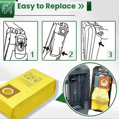 Miniatura 6 de Paquete de 12 bolsas de repuesto para aspiradora Hoover HushTone Commercial CU2 CH54113, CH54115 Series Filtración de doble capa y diseño a prueba