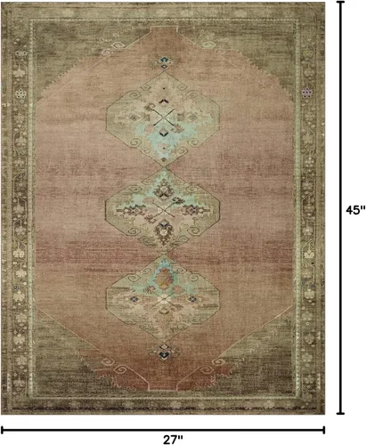 Miniatura 2 de Loloi Magnolia Home de Joanna Gaines Sinclair Collection SIN-06 - Alfombra decorativa tradicional de 2 pies 3 pulgadas x 3 pies 9 pulgadas, altura