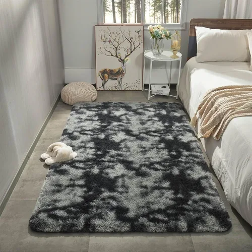 Miniatura 17 de Merelax Alfombra Moderna Suave y Esponjosa Shaggy para Dormitorio Sala de Estar Decoración de Sillas Pequeñas Alfombras Tapetes para Pies Piso, Verde