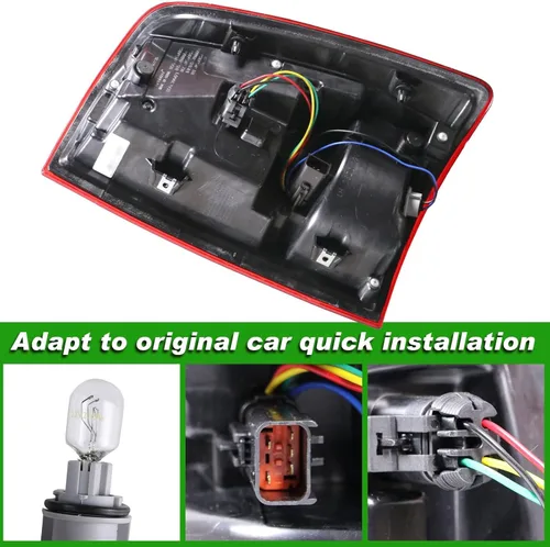 Miniatura 5 de Lochnchn Luces traseras LED compatibles con Ram 1500 2013-2018, Ram 2500/3500 2014-2018, luz trasera con montaje de lámpara de freno Blub, lente