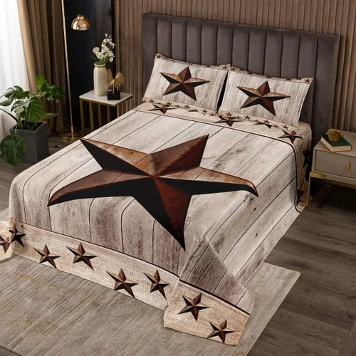Miniatura 12 de Feelyou Colcha de vaquero occidental, tamaño King, diseño rústico de Texas Star con botas de vaquero, colcha acolchada para niños pequeños, diseño