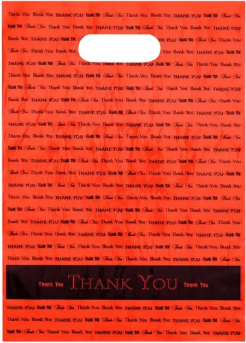 Miniatura 3 de 9 x 12 " Thank You "Die Cut Mango Bolsas de plástico 50/Cs – Bolsas marca directa, Dorado, 1