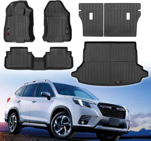 Juego de alfombrillas personalizadas para Subaru Forester 2019-2024, forro de carga y respaldo para todo tipo de clima, accesorios de goma TPE para